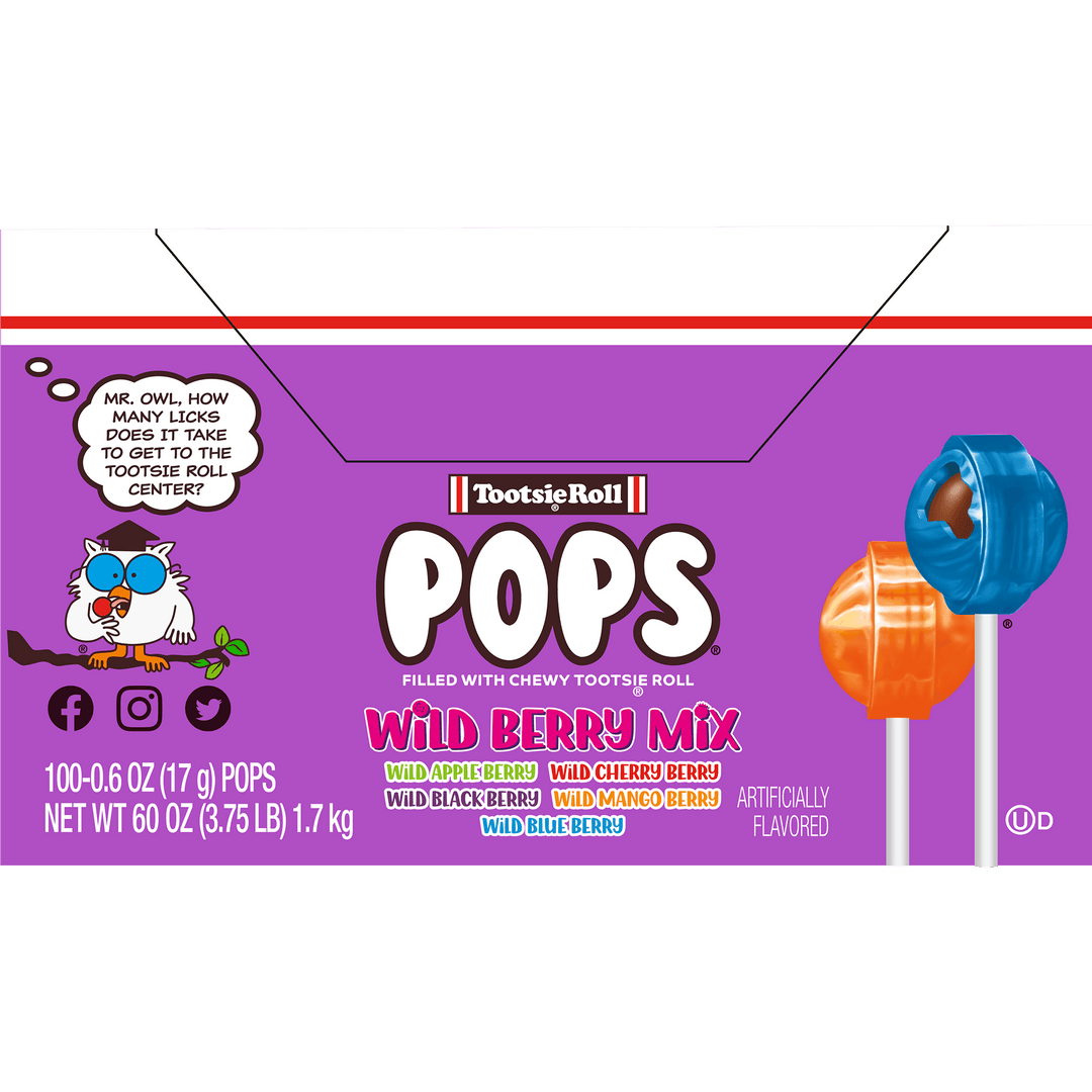 Tootsie Pops Assorted Wild Berry Flavors (100 ct. Box)