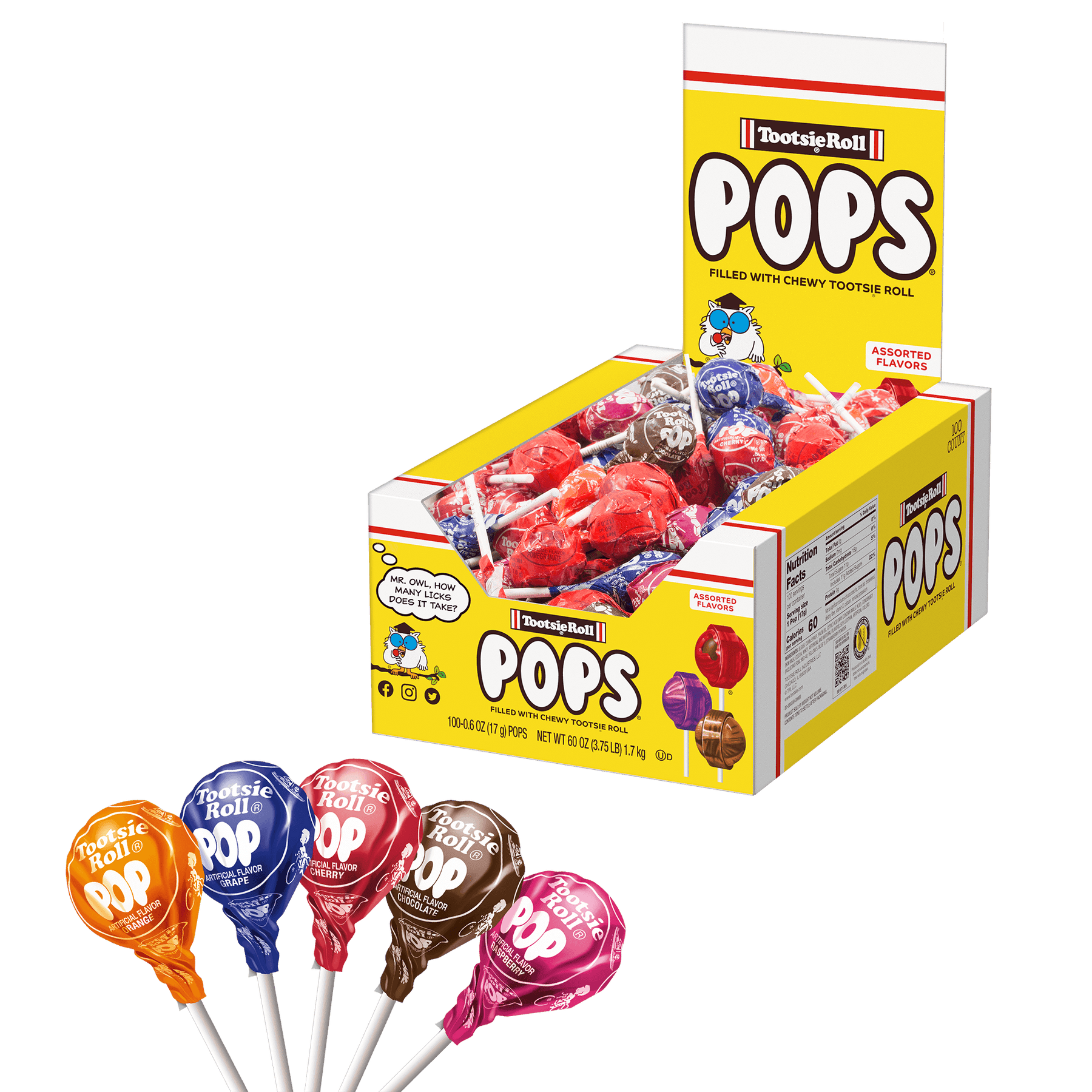 Tootsie Pops Assorted Flavors (100 ct. Box) – Tootsie Roll