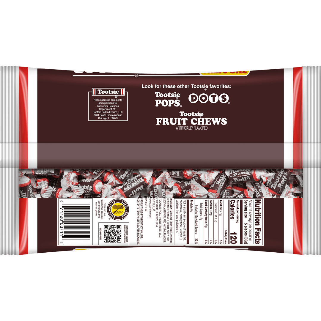 Tootsie Roll Midgees (15 oz. Bag) Nutrition Facts Panel