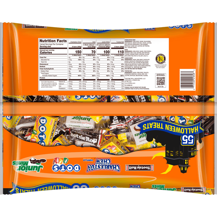 Tootsie Halloween Snack Bag Assortment  (31 oz./ 55 ct. Bag) Nutrition Facts Panel