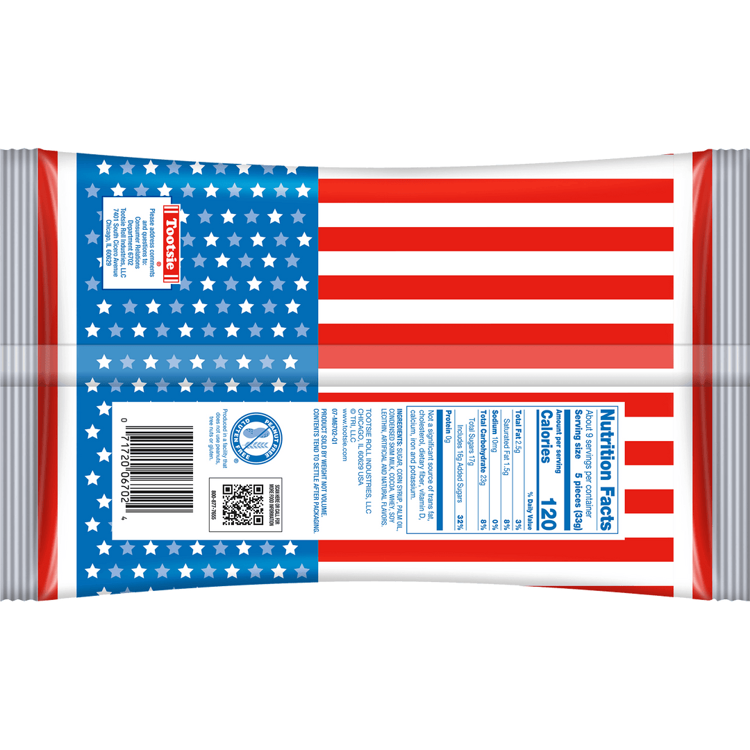 Tootsie Roll Midgees USA Flag Bag (11 oz. Bag) Nutrition Facts Panel