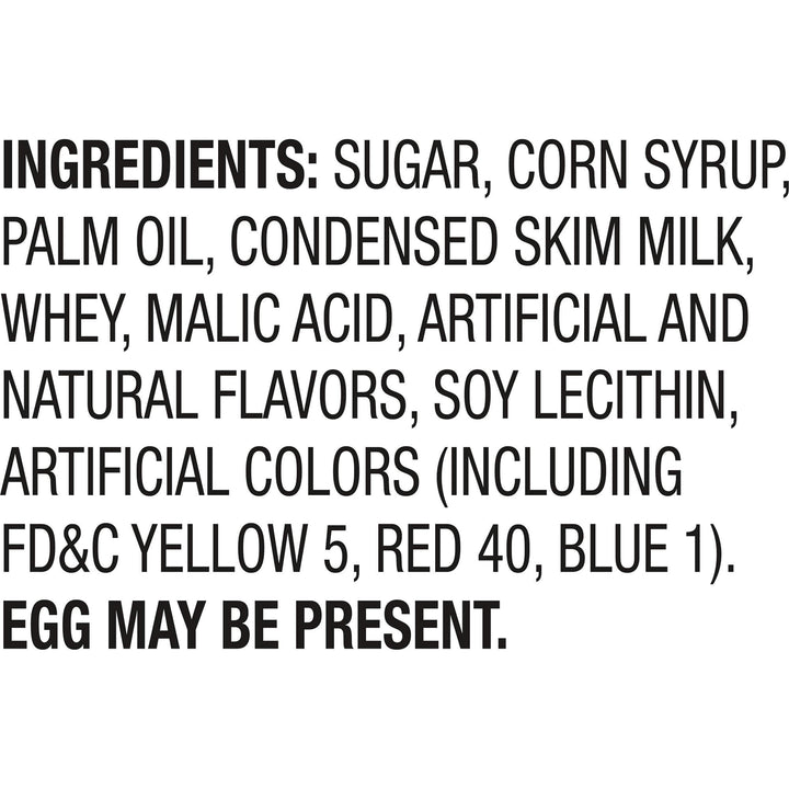 List of ingredients on a white background