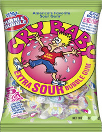 Image of Cry Baby Extra Sour Bubble Gum (4 oz. Bag) Package