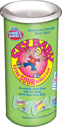 Image of Cry Baby Gumball Bank (2.4 oz. Canister) Package