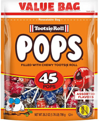 Image of Tootsie Pops Assorted Flavors (28.2 oz. / 45 ct. Bag) Package