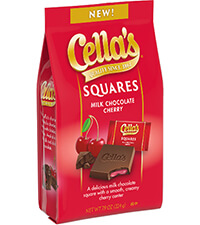 Image of Cella's Squares Milk Chocolate Cherry (7.9 oz Bag) Packaging