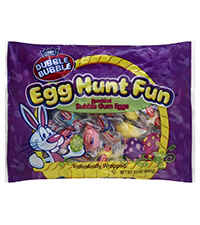 Image of Dubble Bubble Egg Hunt Fun Individually Wrapped Egg Shape Bubble Gum, 28 oz. Bag Packaging