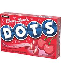 Image of DOTS Valentine Cherry Lovers Candy 6 oz. Box Packaging