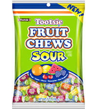 Image of Tootsie Fruit Chews Sour (7 oz. Bag) Packaging