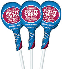 Image of Blue Razz with Cherry Center Fruit Chew Pops (50 ct. Bag) Packaging