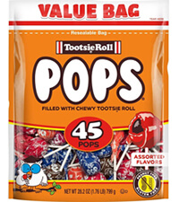 Image of Tootsie Pops Assorted Flavors (28.2 oz. / 45 ct. Bag) Packaging